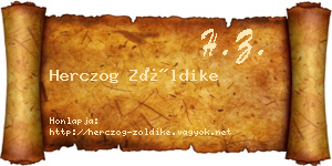 Herczog Zöldike névjegykártya